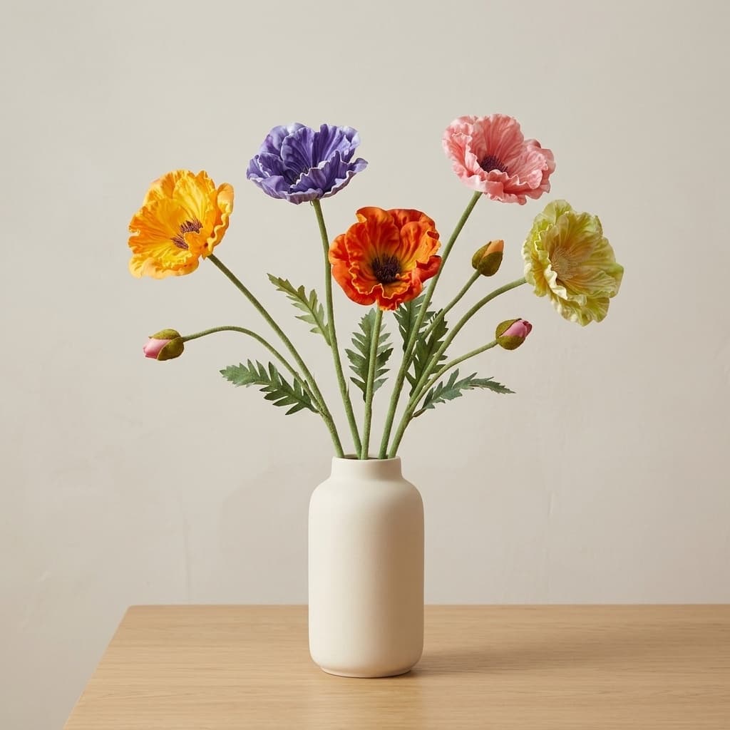 Poppy Single Stem 5-Color PINK