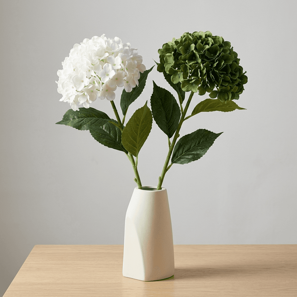 Glass Hydrangea 85cm 2-Color WHITE