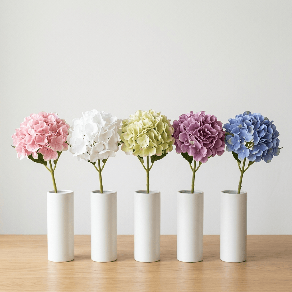 Hand-Touch Hydrangea MJ 5-Color WHITE
